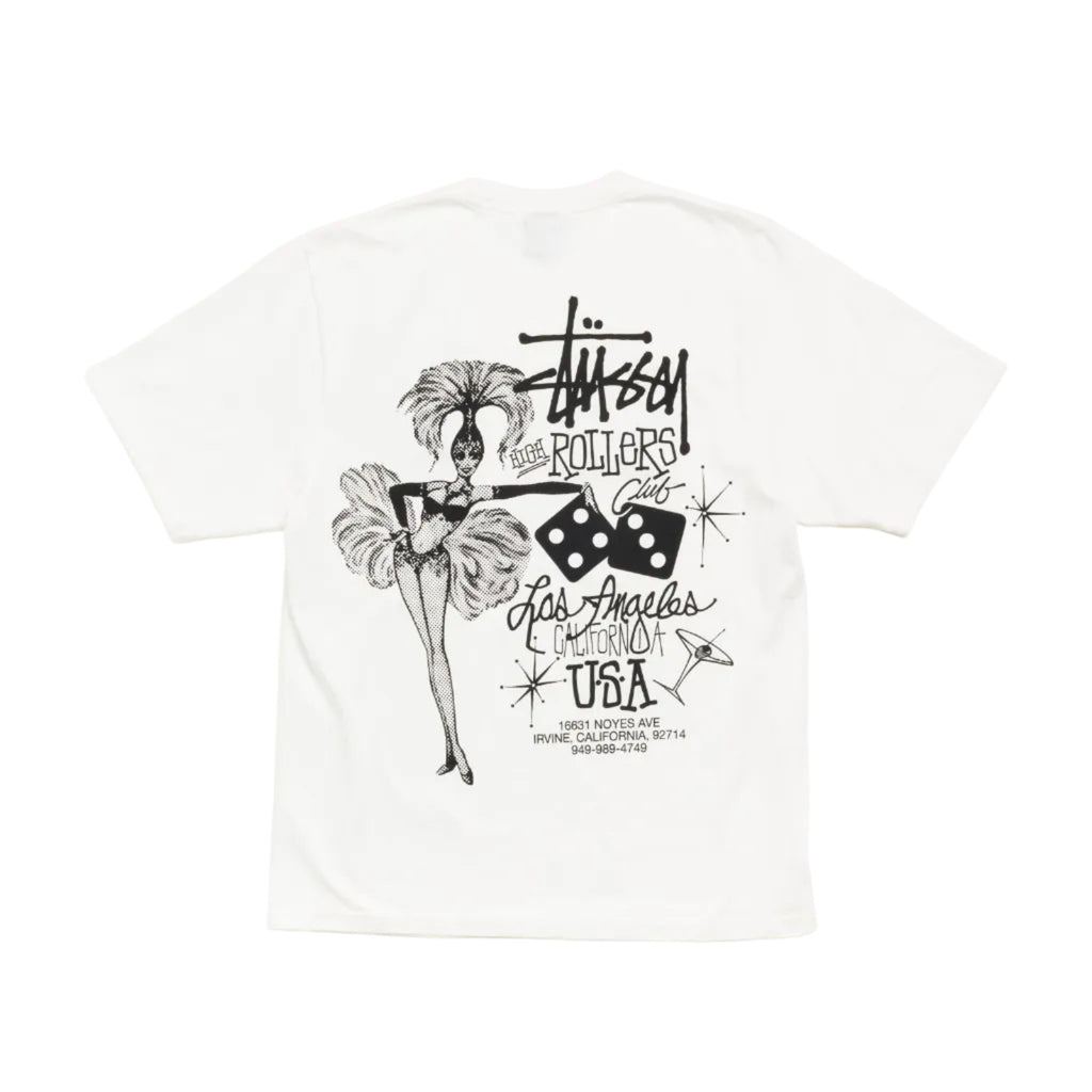 STÜSSY HIGH ROLLERS PIG. DYED TEE - NATURAL