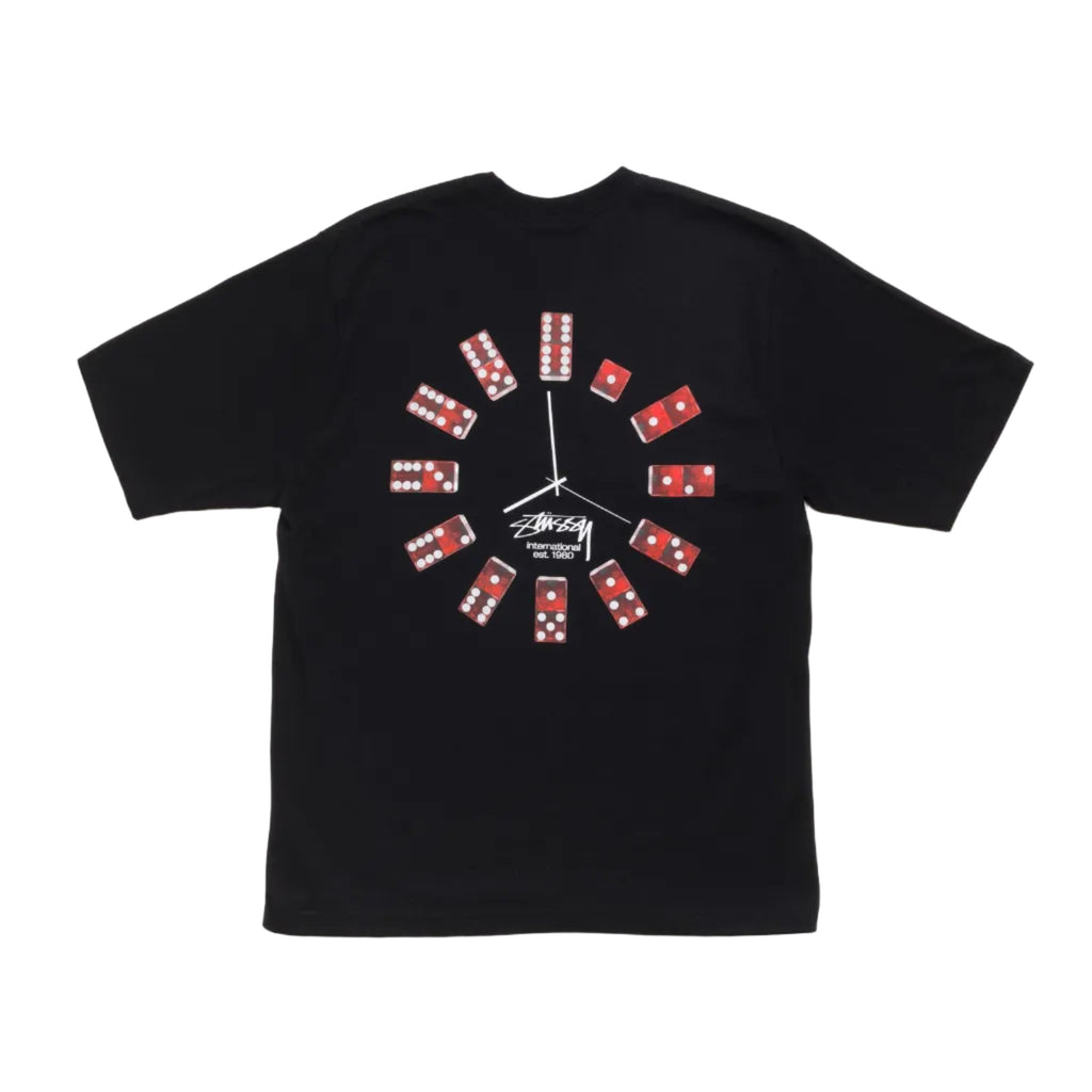 STÜSSY DICE CLOCK TEE - BLACK