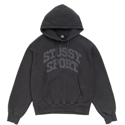 STÜSSY BLOCK SPORT HOODIE GARMENT DYED - FADED BLACK