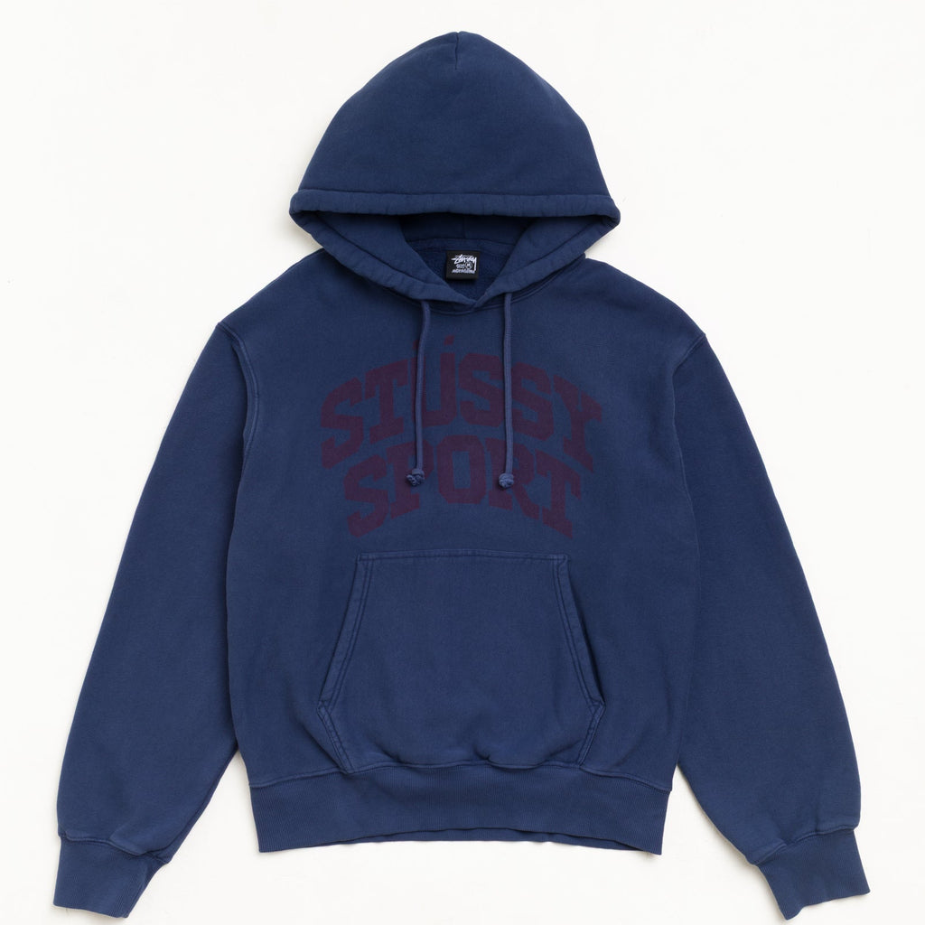 STÜSSY BLOCK SPORT HOODIE GARMENT DYED - MIDNIGHT