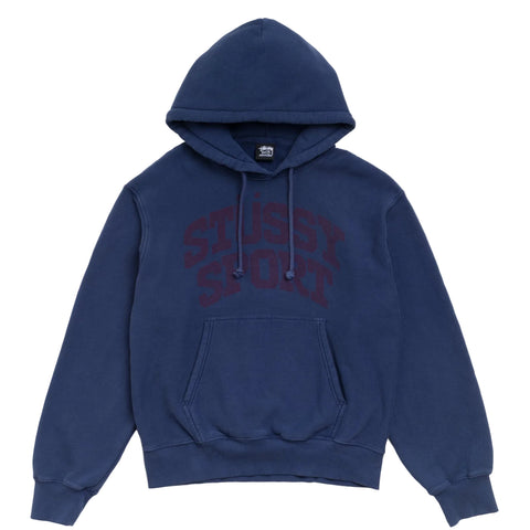 STÜSSY BLOCK SPORT HOODIE GARMENT DYED - MIDNIGHT