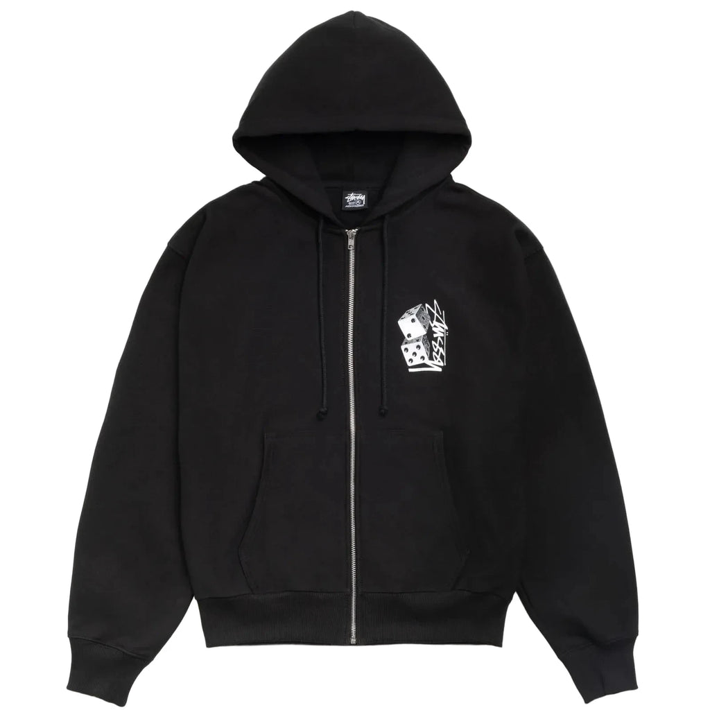 STÜSSY TALL DICE ZIP HOODIE - BLACK