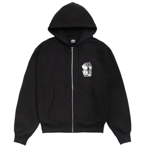 STÜSSY TALL DICE ZIP HOODIE - BLACK