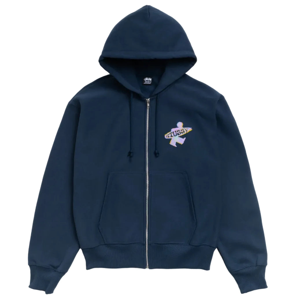 STÜSSY DOT SURF ZIP HOODIE - NAVY