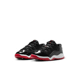 AIR JORDAN 11 RETRO LOW 'BRED' PS - BLACK/VARSITY RED-WHITE