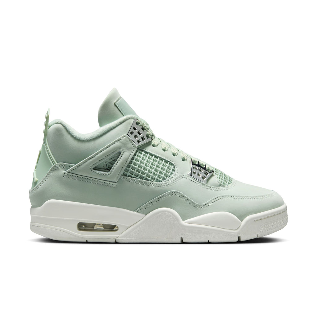 WOMENS AIR JORDAN 4 RETRO 'ABUNDANCE' - SEAFOAM/SAIL-METALLIC SILVER