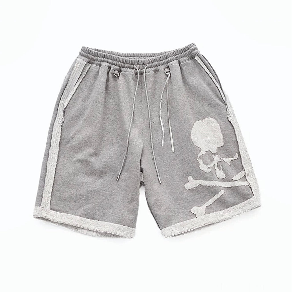 MASTERMIND WORLD CUT-OFF SWEAT SHORTS - GREY