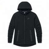 WOMENS NIKE TECH FLEECE FULL-ZIP HOODIE - BLACK
