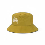STÜSSY  PEACHED NYLON BASIC BUCKET HAT - BRONZE