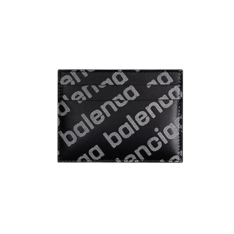 BALENCIAGA CASH CARD HOLDER REFLECTIVE PRINT - SHINY BLACK