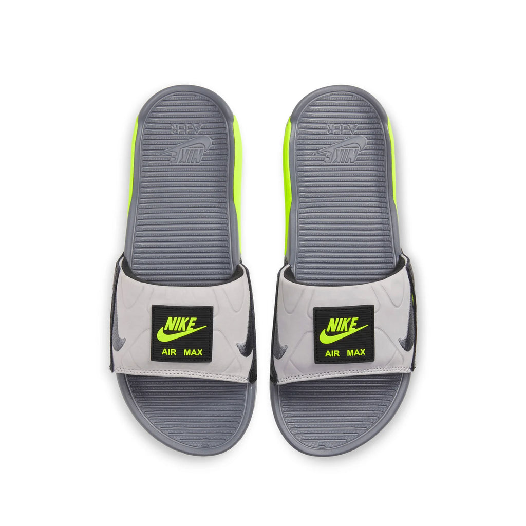 WOMEN'S NIKE AIR MAX 90 SLIDES - WHITE/SMOKE GREY-VOLT