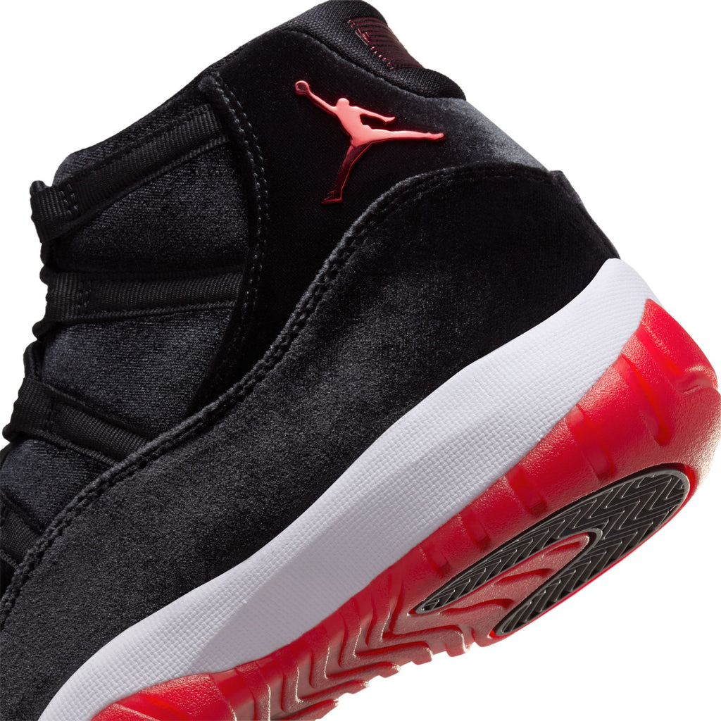 WOMENS AIR JORDAN 11 RETRO 'BRED VELVET' - BLACK/GYM RED-WHITE