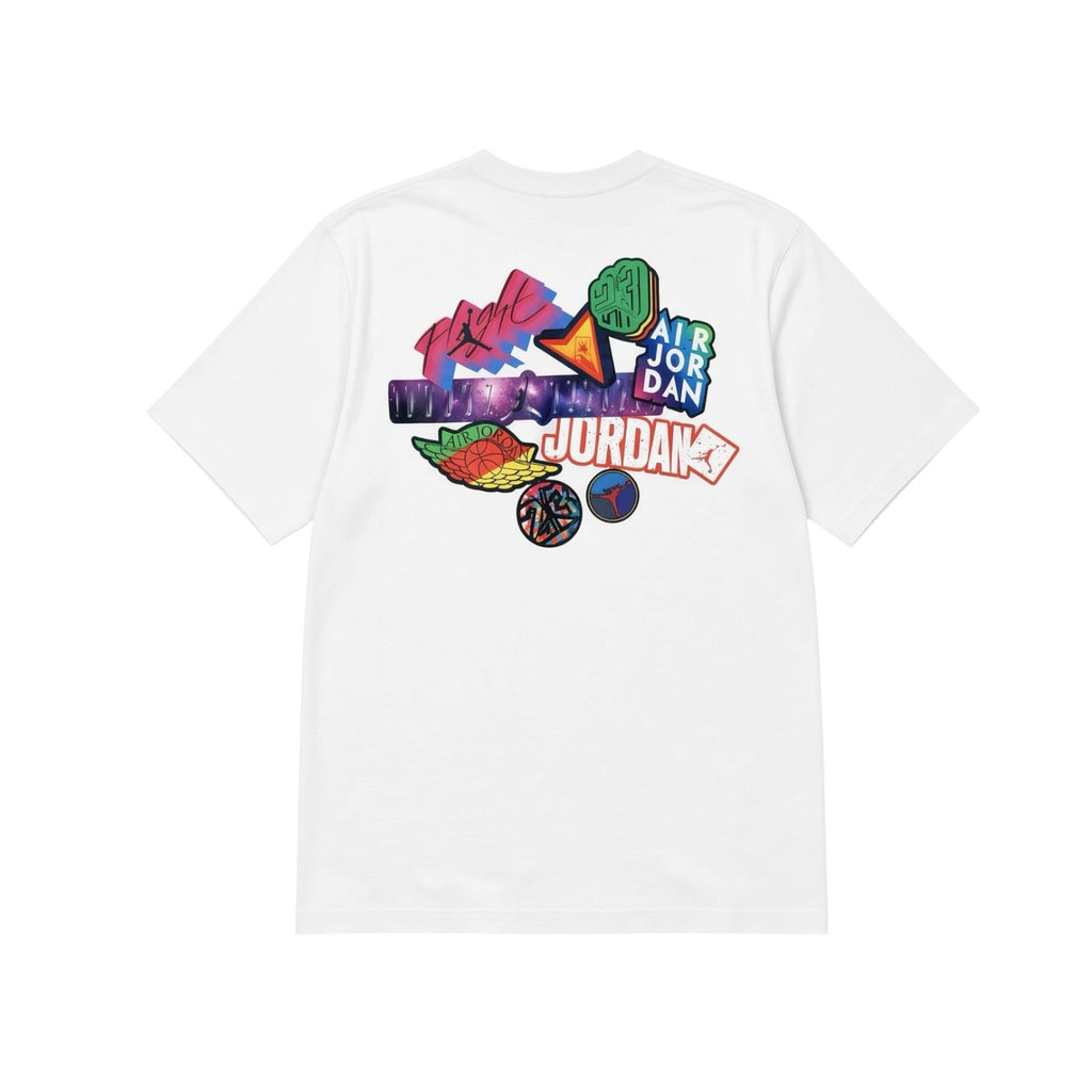 AIR JORDAN MJ BRAND STICKER MASH T-SHIRT - WHITE