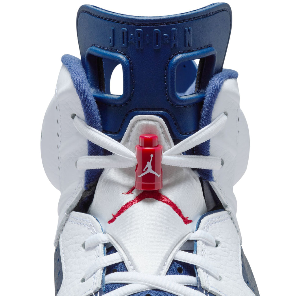 AIR JORDAN 6 RETRO "WHITE AND MIDNIGHT NAVY" - WHITE/VARSITY RED-MIDNIGHT NAVY