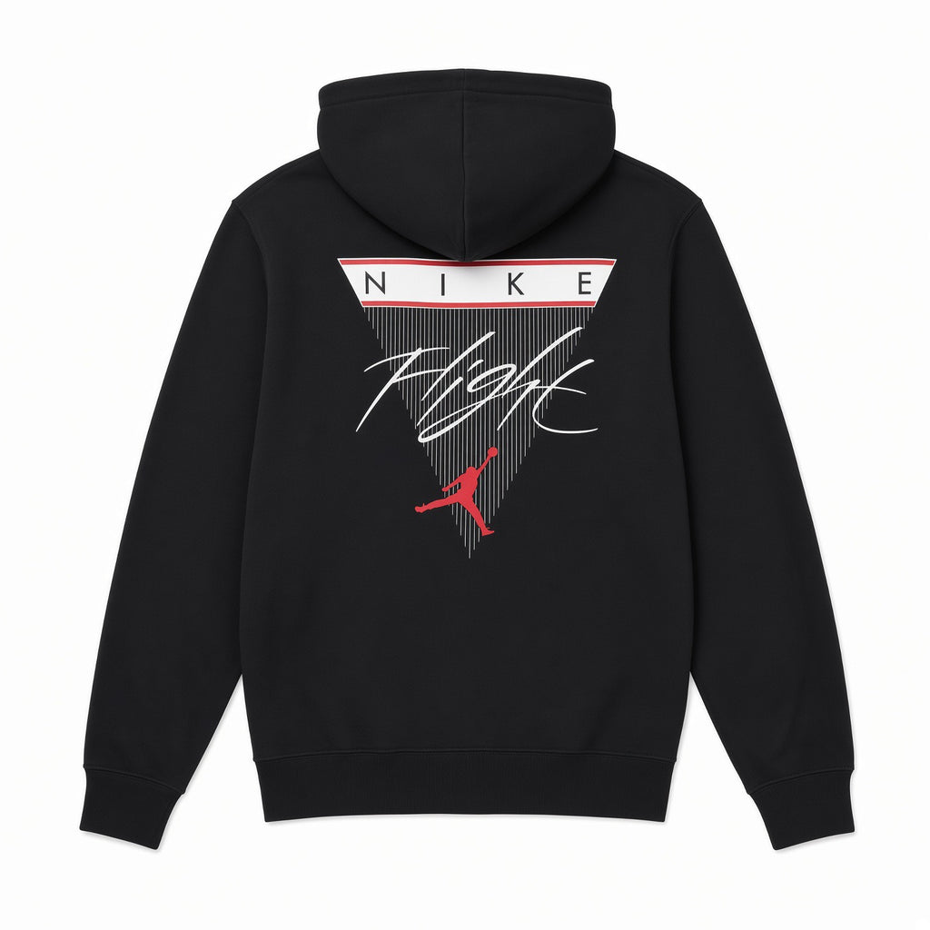 AIR JORDAN FLIGHT FLEECE GRAPHIC HOODIE - BLACK/WHITE-RED
