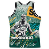 JUST DON X MITCHELL & NESS ‘SEATLE SUPERSONICS’ SUBLIMATED JERSEY - PATTERN KELLY GREEN
