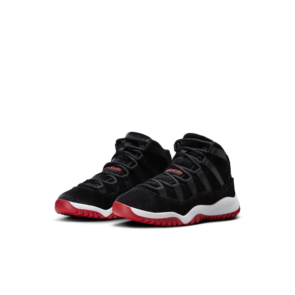 AIR JORDAN 11 RETRO 'BRED VELVET' PS - BLACK/GYM RED-WHITE