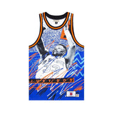 JUST DON X MITCHELL & NESS 'NEW YORK KNICKS' SUBLIMATED JERSEY - PATTERN ROYAL