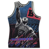 JUST DON X MITCHELL & NESS ‘CHICAGO BULLS’ SUBLIMATED JERSEY - PATTERN BLACK