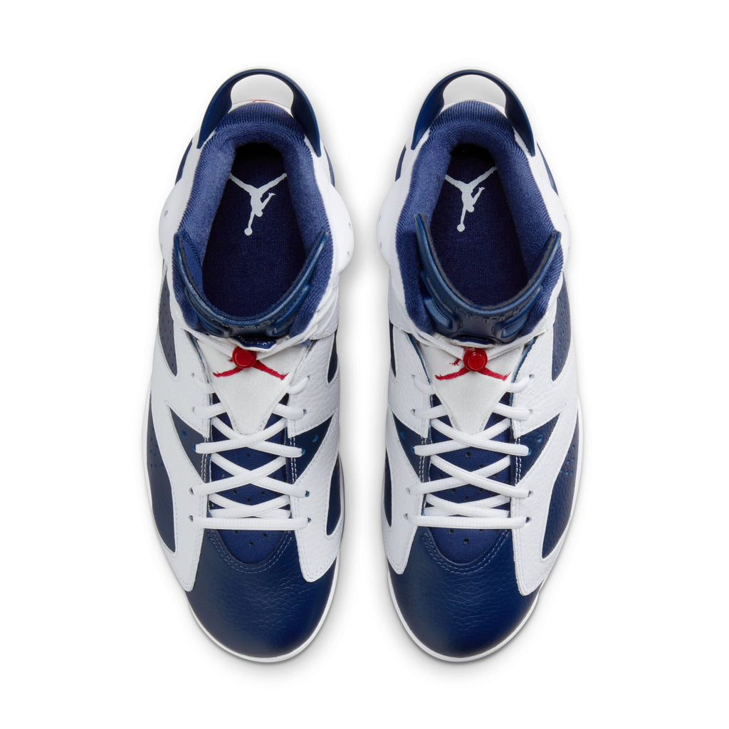 AIR JORDAN 6 RETRO "WHITE AND MIDNIGHT NAVY" - WHITE/VARSITY RED-MIDNIGHT NAVY