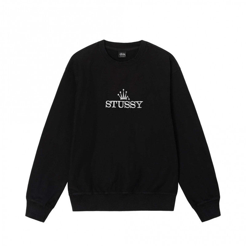 STÜSSY GLAMOUR PIG. DYED CREW - BLACK