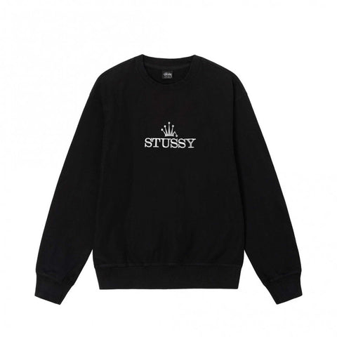 STÜSSY GLAMOUR PIG. DYED CREW - BLACK
