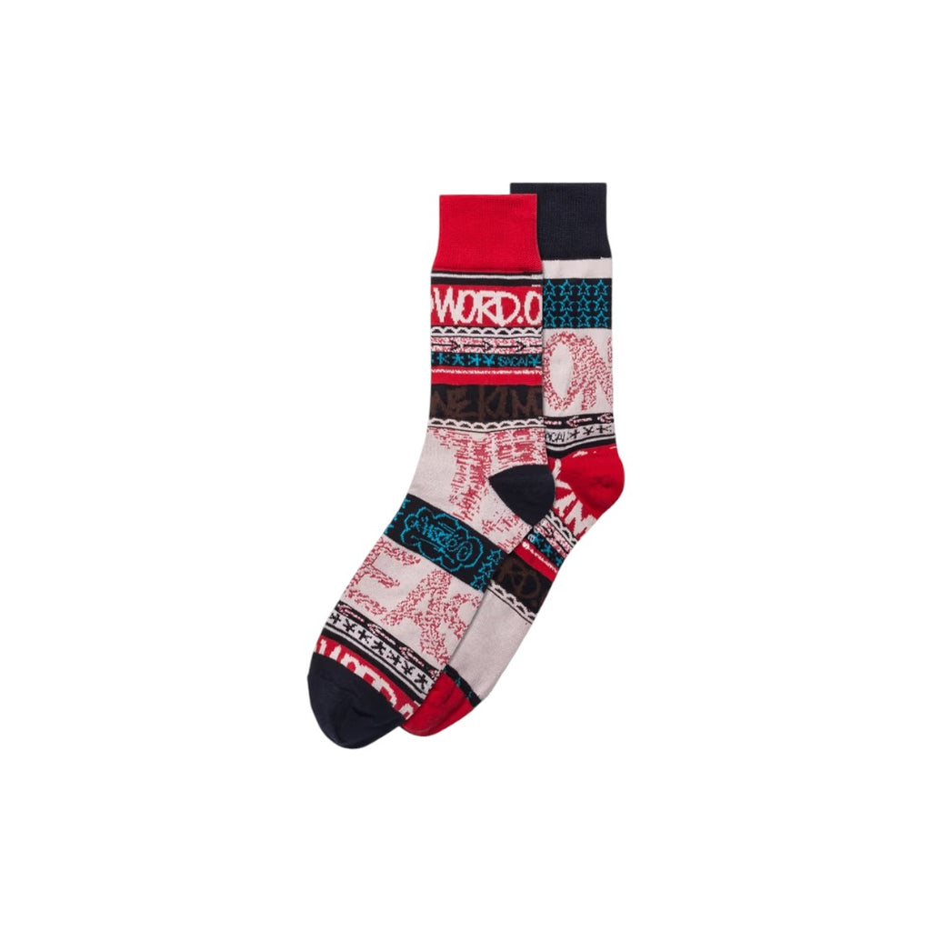 SACAI x ERIC HAZE STRIPE SOCK - RED ( 23-0487S)