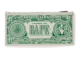 A BATHING APE BANKNOTE DESIGN POUCH - GREEN