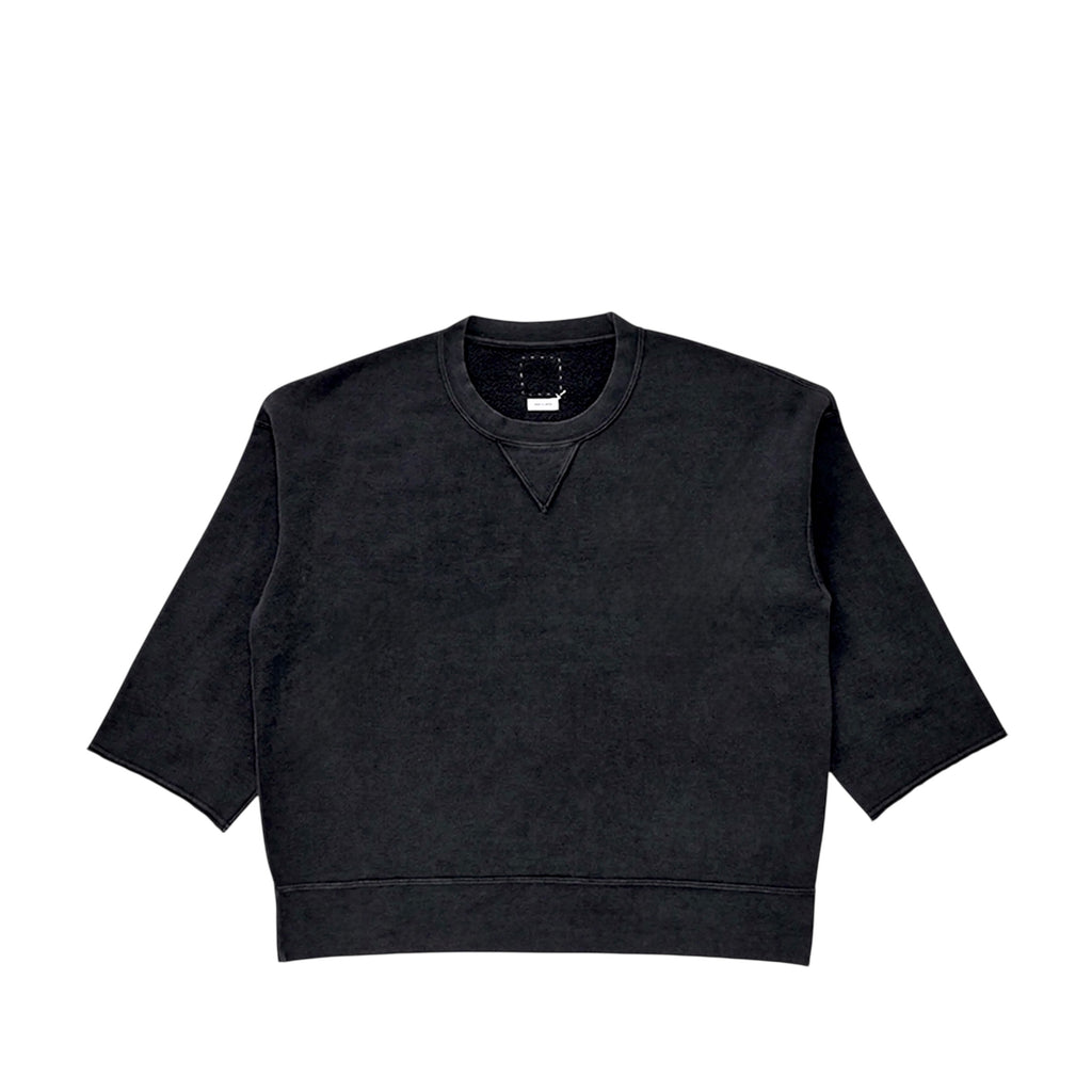 VISVIM JUMBO SB SWEAT 3/4 DMGD - BLACK