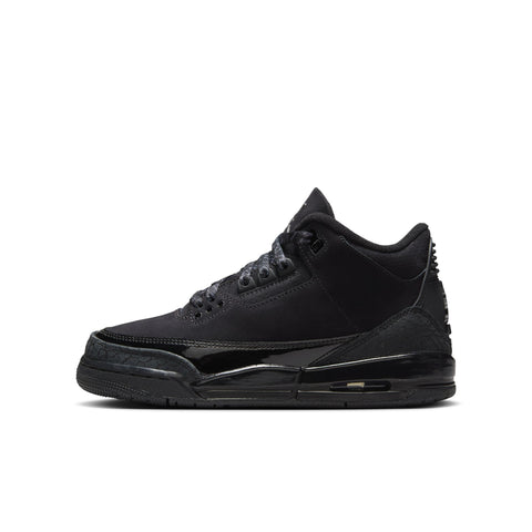 AIR JORDAN 3 RETRO GS 'BLACK CAT' - BLACK/DARK CHARCOAL/WHITE