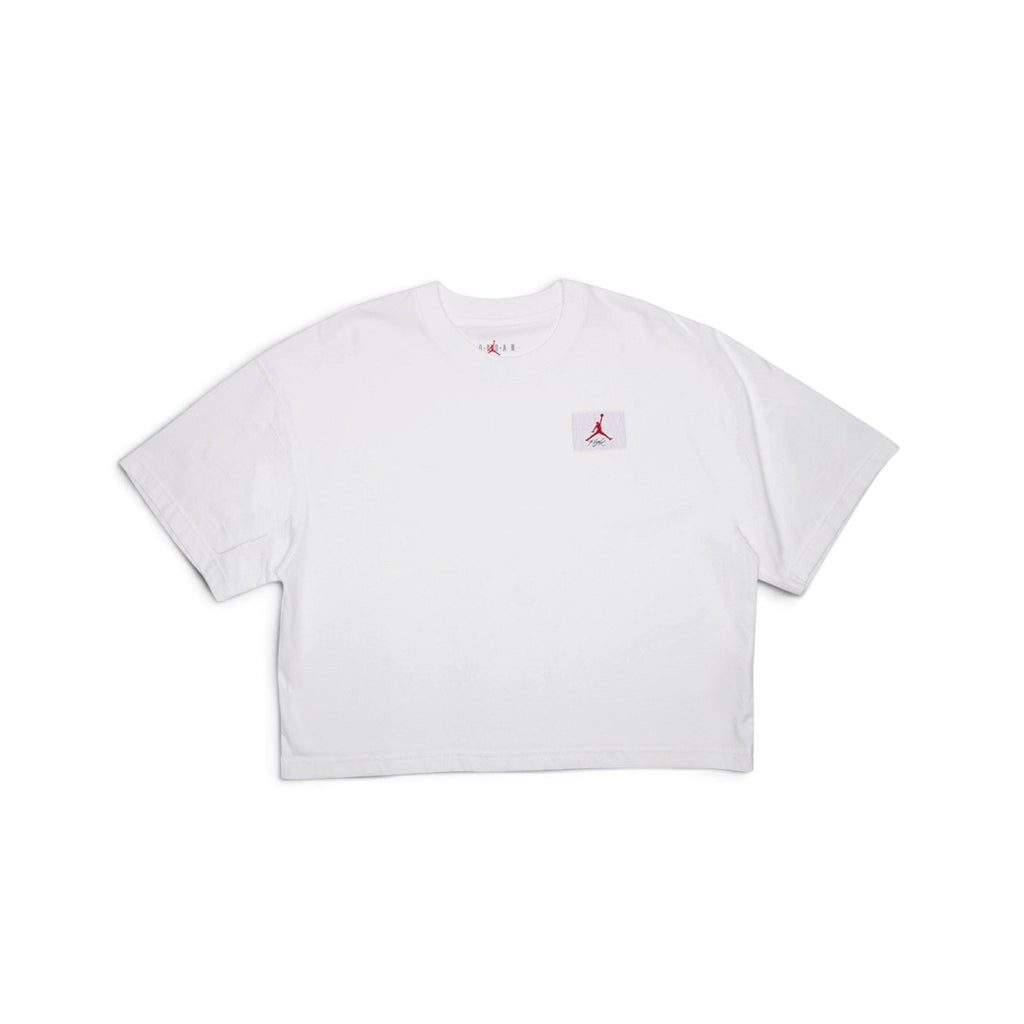 WOMENS AIR JORDAN ESSENTIAL SHORT-SLEEVE BOXY T-SHIRT - WHITE