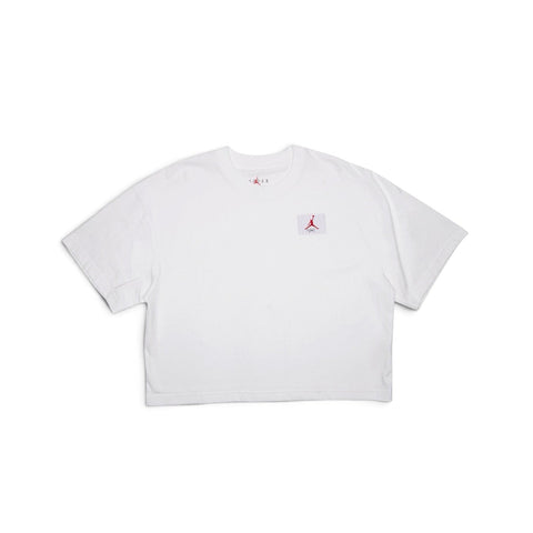 WOMENS AIR JORDAN ESSENTIAL SHORT-SLEEVE BOXY T-SHIRT - WHITE