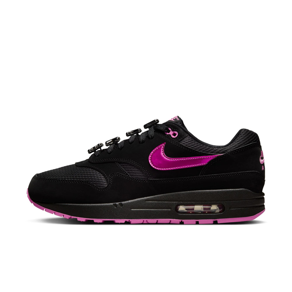 NIKE AIR MAX 1 PRM - BLACK/PLAYFUL PINK-UNIVERSITY RED