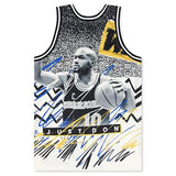 JUST DON X MITCHELL & NESS 'GOLDEN STATE WARRIORS' SUBLIMATED JERSEY - PATTERN OFF WHITE