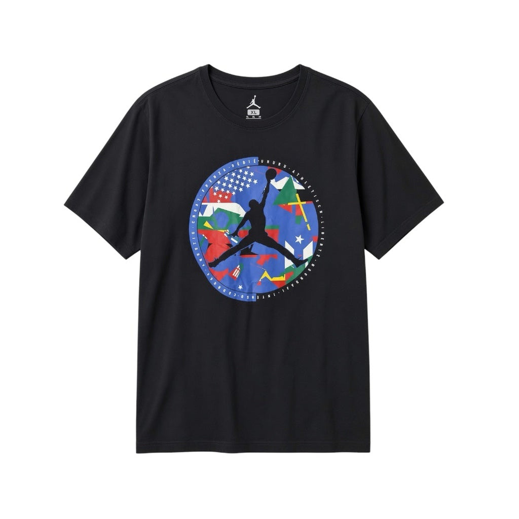 AIR JORDAN AJIX GLOBE GRAPHIC T-SHIRT - BLACK