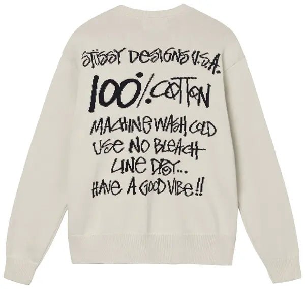 STÜSSY CARE LABEL SWEATER - NATURAL