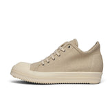 RICK OWENS DRKSHDW LOW SNEAKS IN DENIM - NATURAL/MILK/MILK