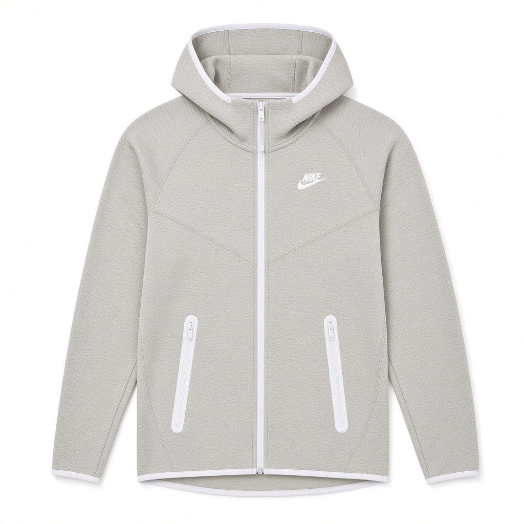 WOMENS NIKE TECH FLEECE FULL-ZIP HOODIE - GREY