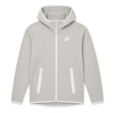 WOMENS NIKE TECH FLEECE FULL-ZIP HOODIE - GREY