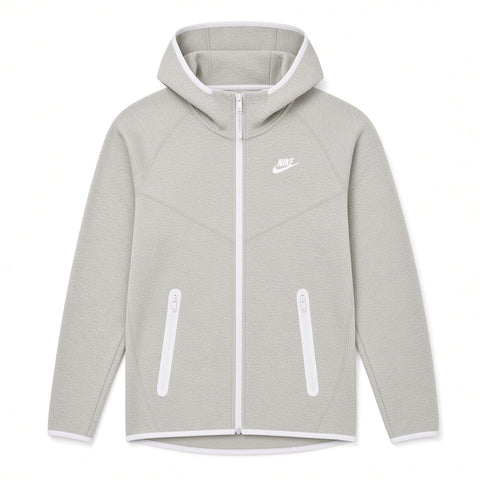 WOMENS NIKE TECH FLEECE FULL-ZIP HOODIE - GREY