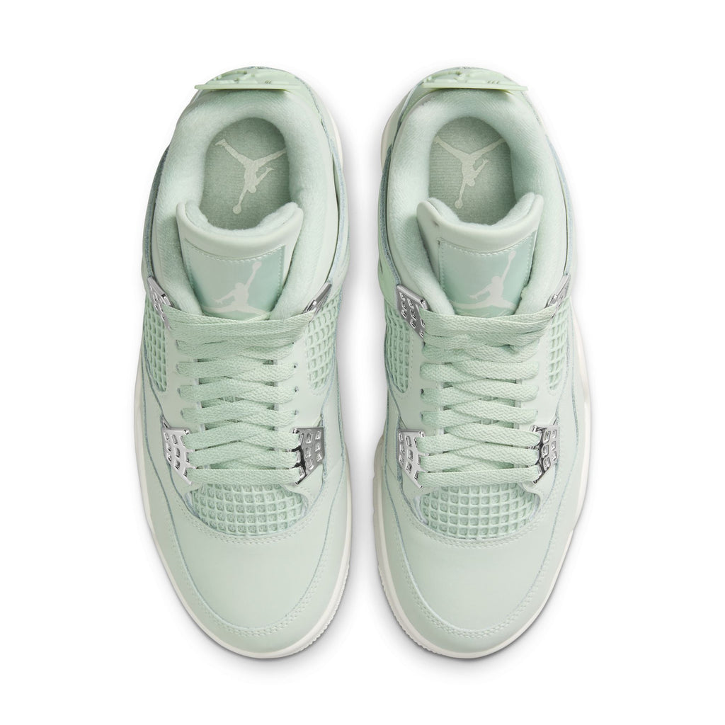 WOMENS AIR JORDAN 4 RETRO 'ABUNDANCE' - SEAFOAM/SAIL-METALLIC SILVER