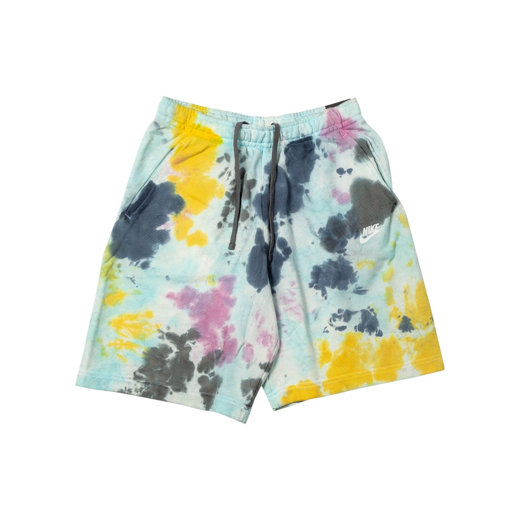 NIKE SPORTSWEAR CLUB TIE DYE SHORTS - VALERIAN BLUE / IRON GREY / WHITE