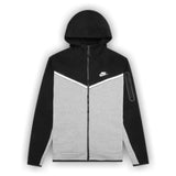 NIKE SPORTSWEAR TECH FLEECE FULL-ZIP HOODIE – BLACK/DK GREY HEATHER/WHITE