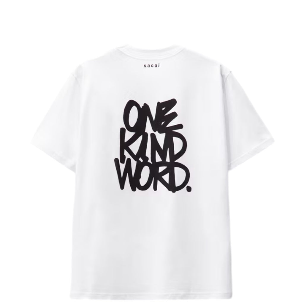 SACAI x ERIC HAZE  ONEKINDWORD T-SHIRT - WHITE ( 23-0464S)