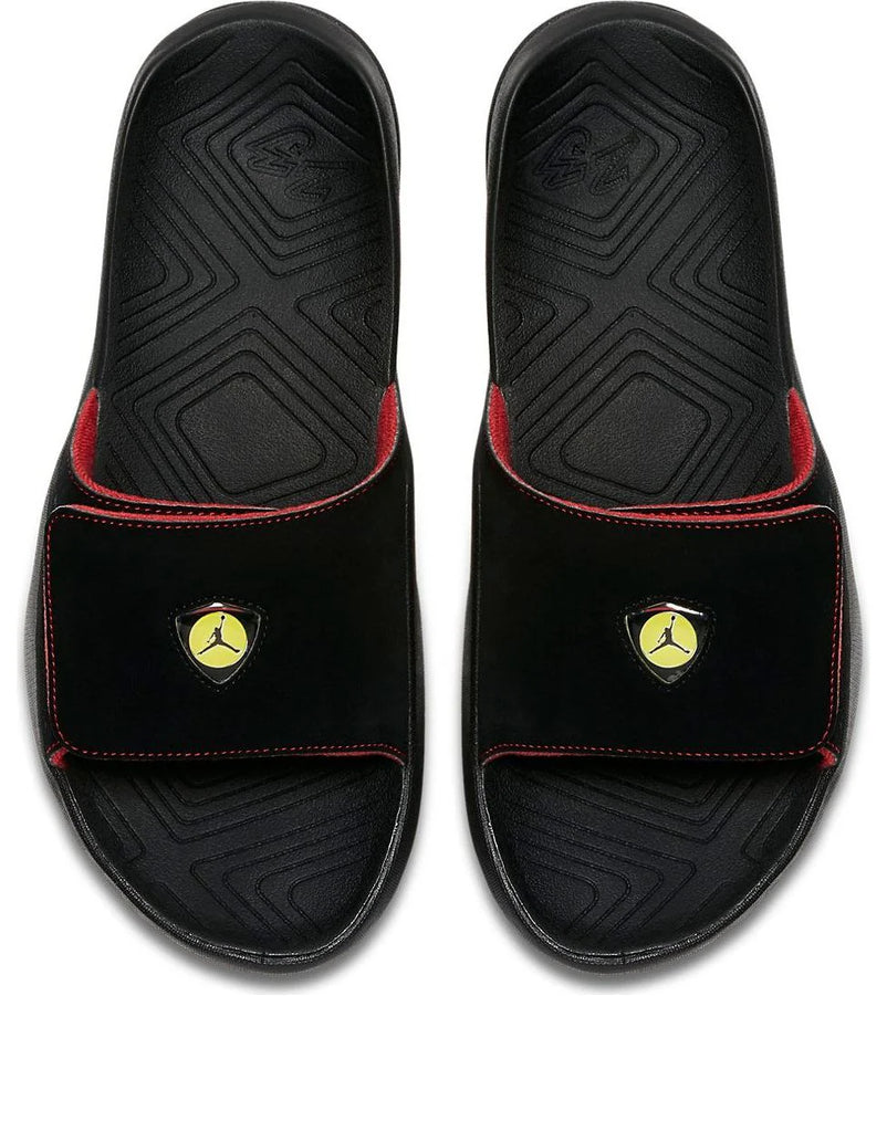 AIR JORDAN HYDRO 7 SLIDE 'DANDELION'- BLACK/VARSITY RED