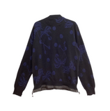 SACAI SUN SURF/PALM TREE KNIT CARDIGAN - BLACK/NAVY (20-02206M)