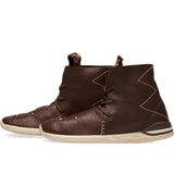 VISVIM HURON MOC HI-FOLK (RED DEER) - DK BROWN