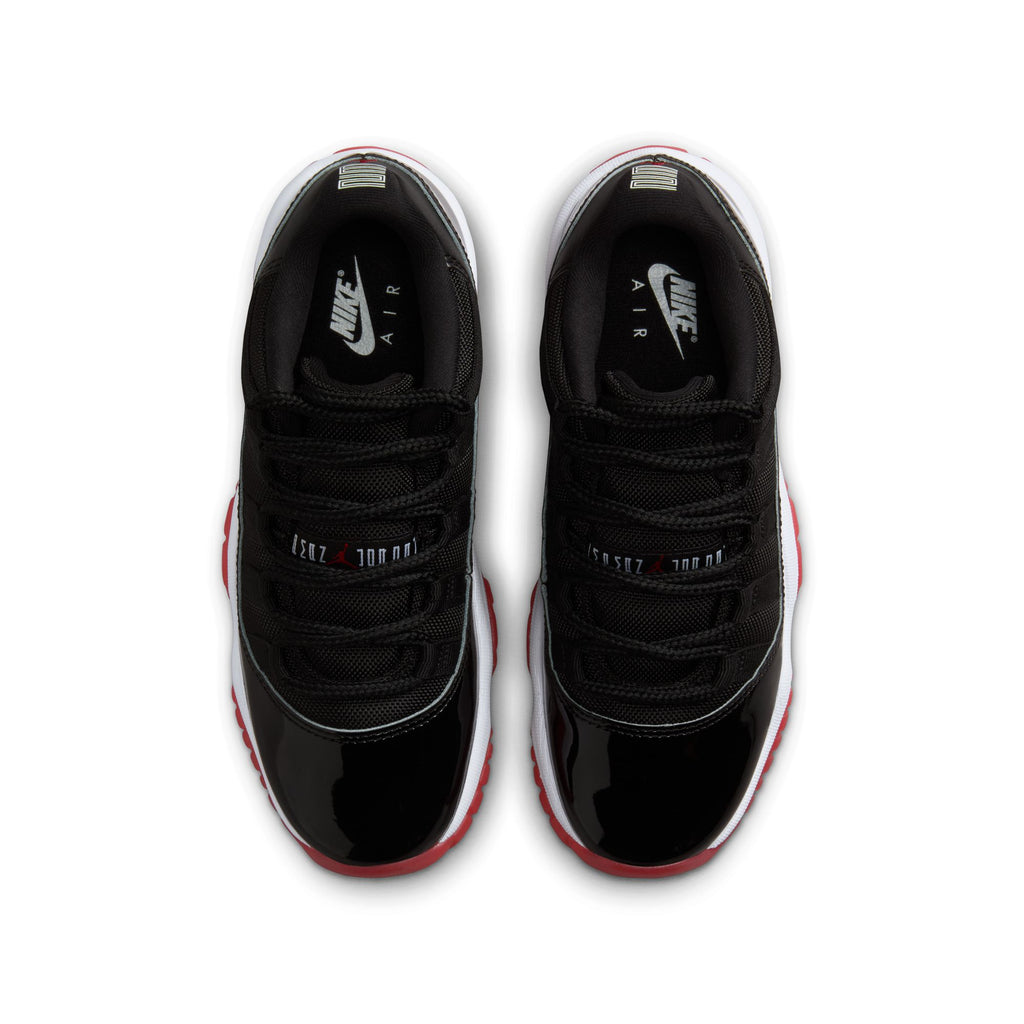 AIR JORDAN 11 RETRO LOW 'BRED' GS - BLACK/VARSITY RED-WHITE