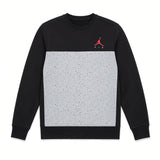 NIKE FLIGHT FLEECE CEMENT CREW - BLACK