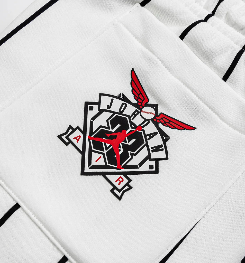 AIR JORDAN BROOKLYN FLEECE STRIPED DIAMOND SHORT - BLACK/WHITE